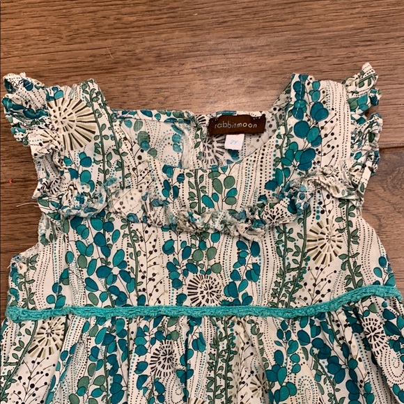 Floral Kids Dress in Blue and White - Picture 2 of 11